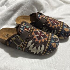 Dirty Laundry Tan and Brown Suede Clog Mules